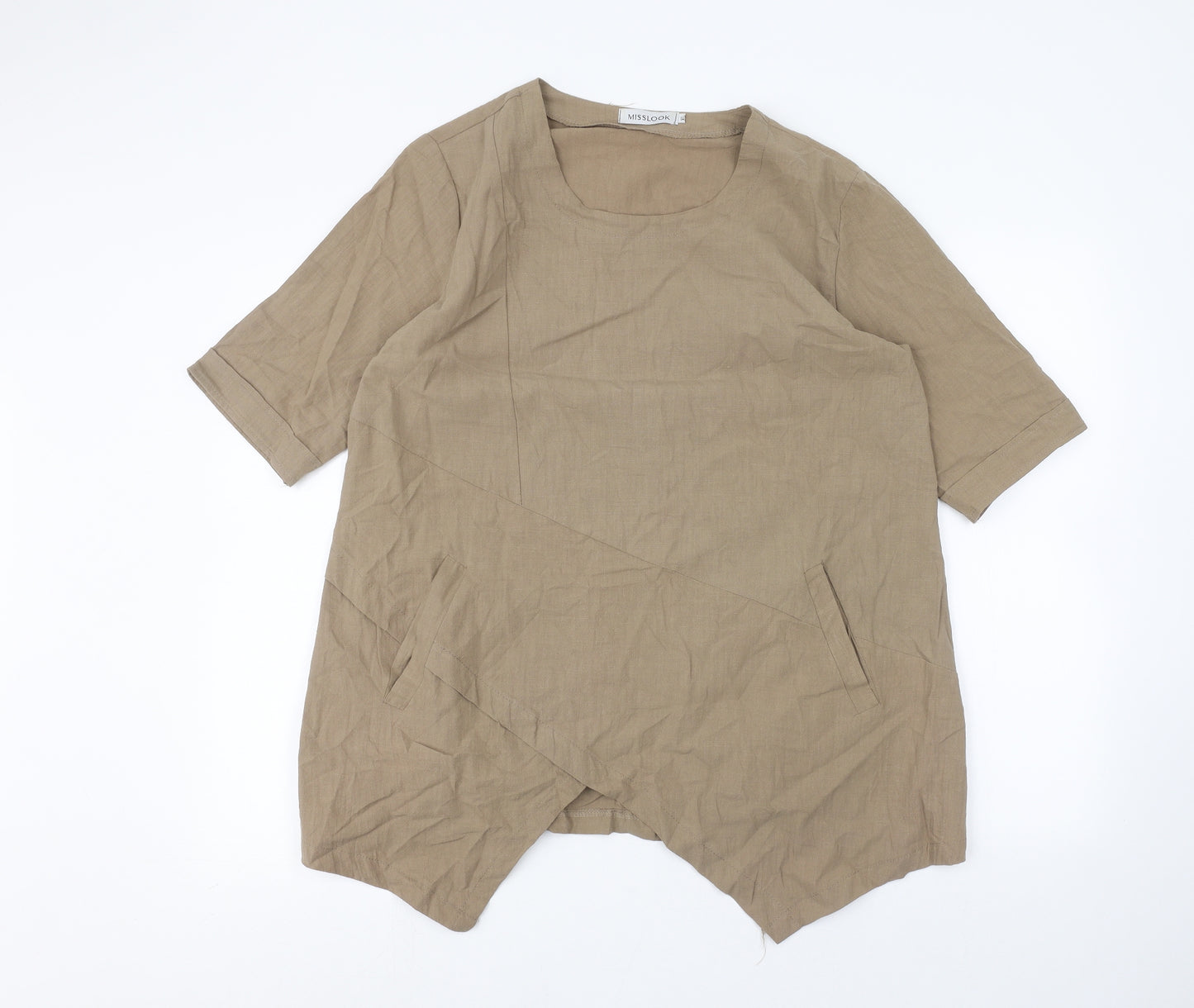 MissLook Womens Brown   Basic Blouse Size XL