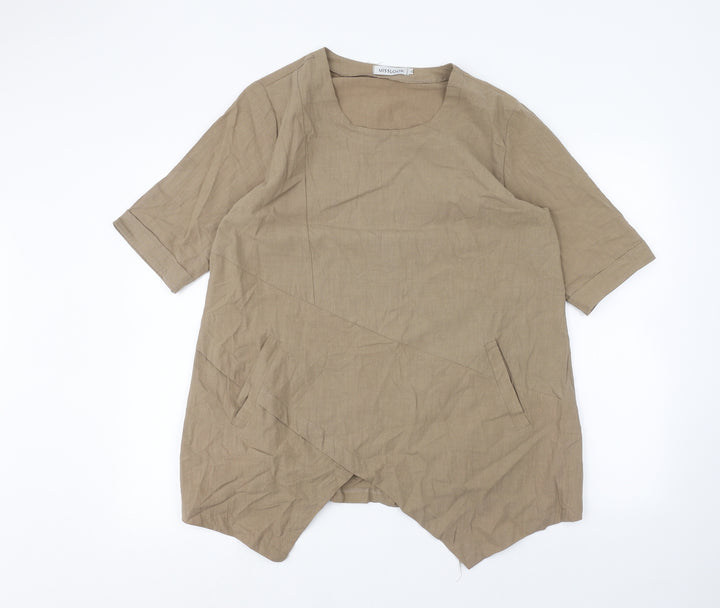 MissLook Womens Brown   Basic Blouse Size XL