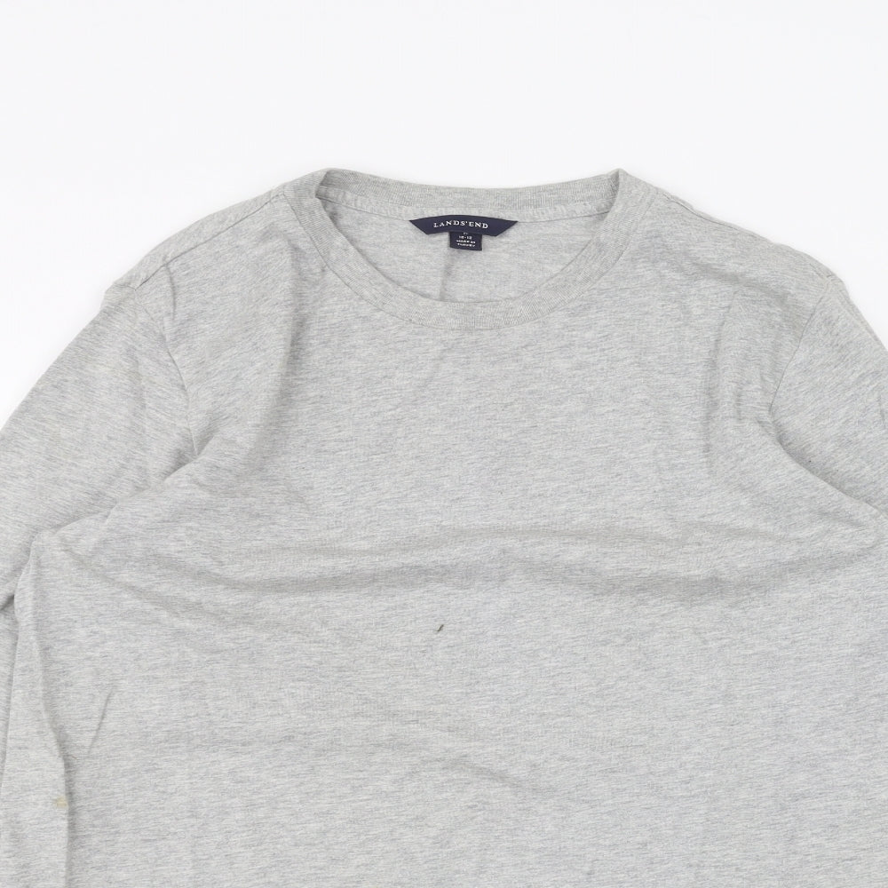 Lands' End Womens Grey   Basic T-Shirt Size M
