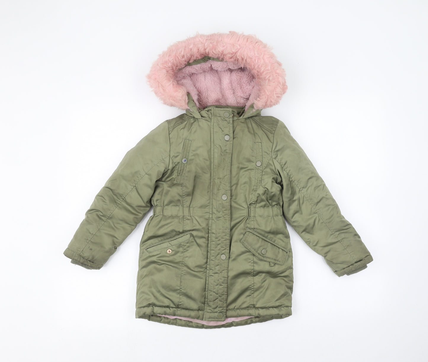 Primark Girls Green   Parka Coat Size 6-7 Years