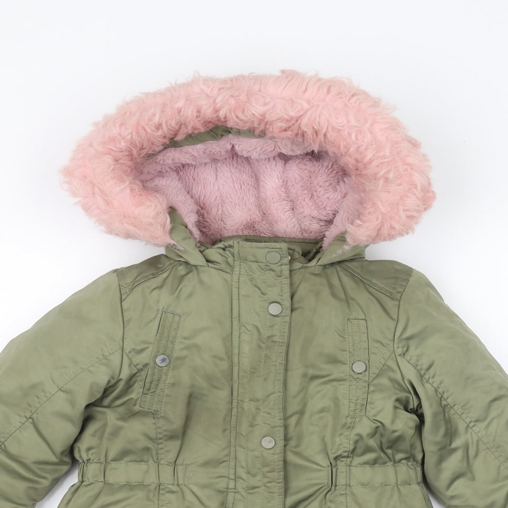 Primark Girls Green   Parka Coat Size 6-7 Years