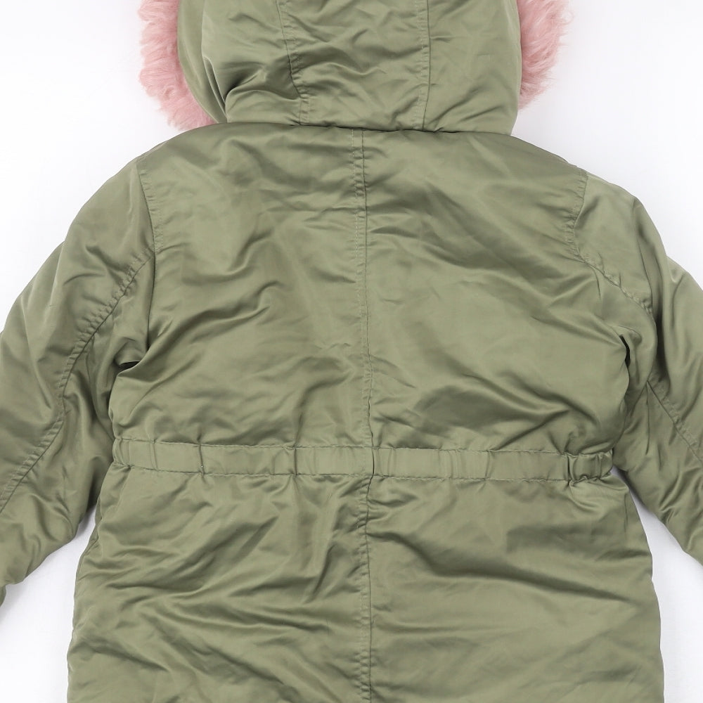 Primark Girls Green   Parka Coat Size 6-7 Years