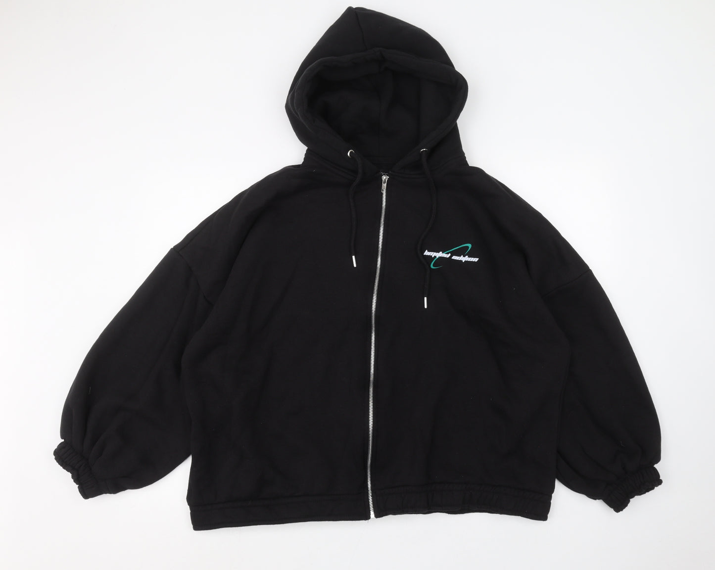 Boohoo Mens Black   Full Zip Hoodie Size M