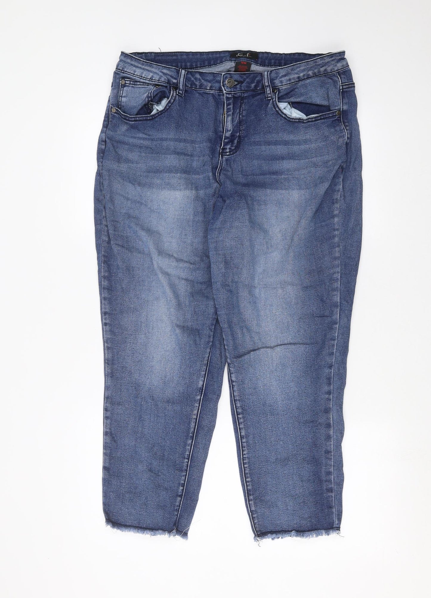 Earl Womens Blue  Denim Cropped Jeans Size 16 L26 in