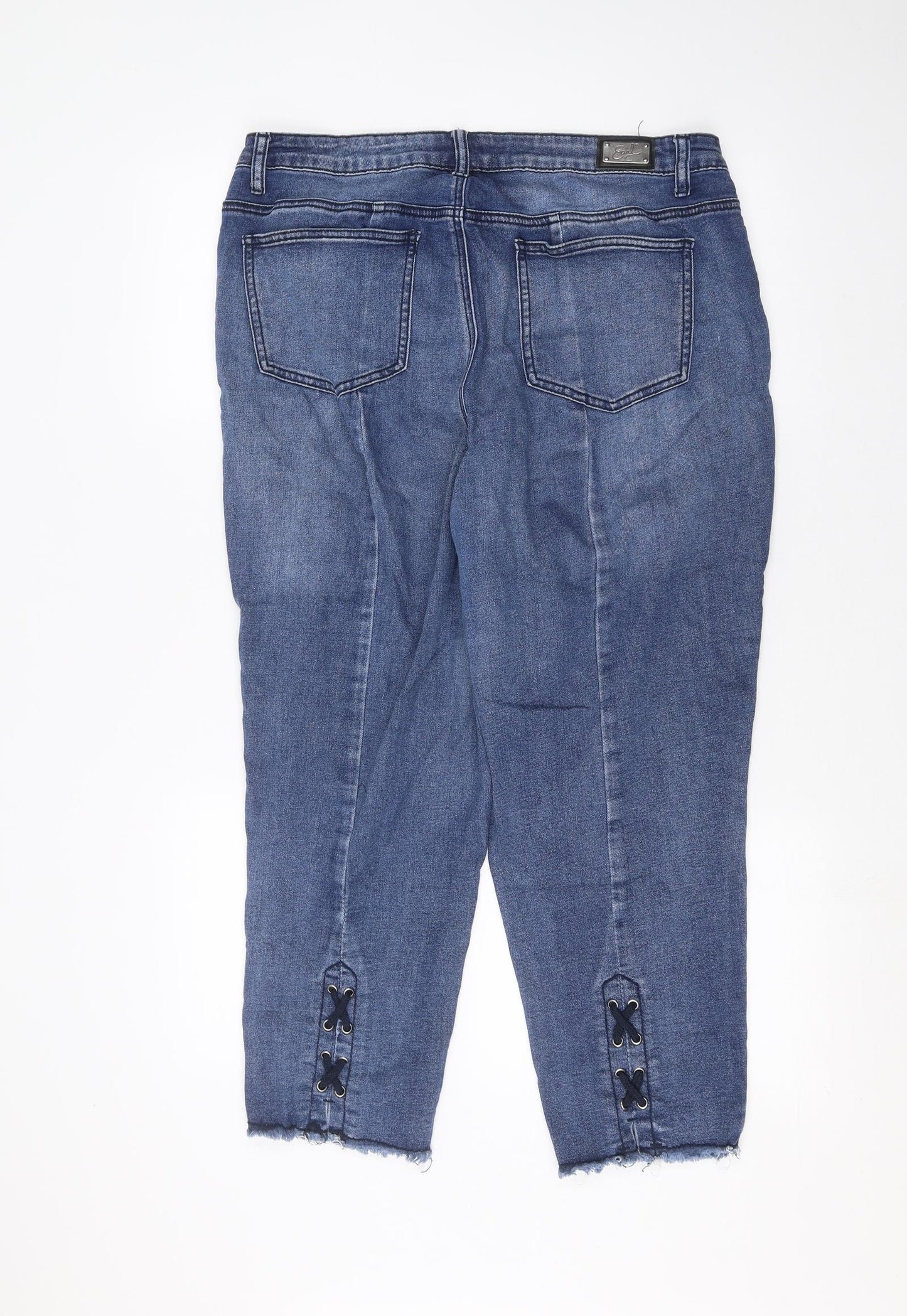 Earl Womens Blue  Denim Cropped Jeans Size 16 L26 in