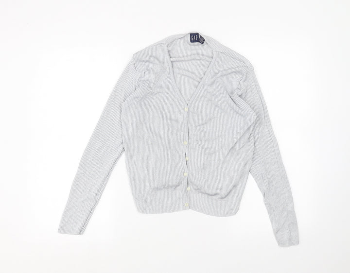 Gap Womens Silver Cardigan Jumper Size L