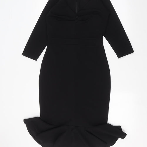 Pretty Kitty Fashion Womens Black   Pencil Dress  Size 10