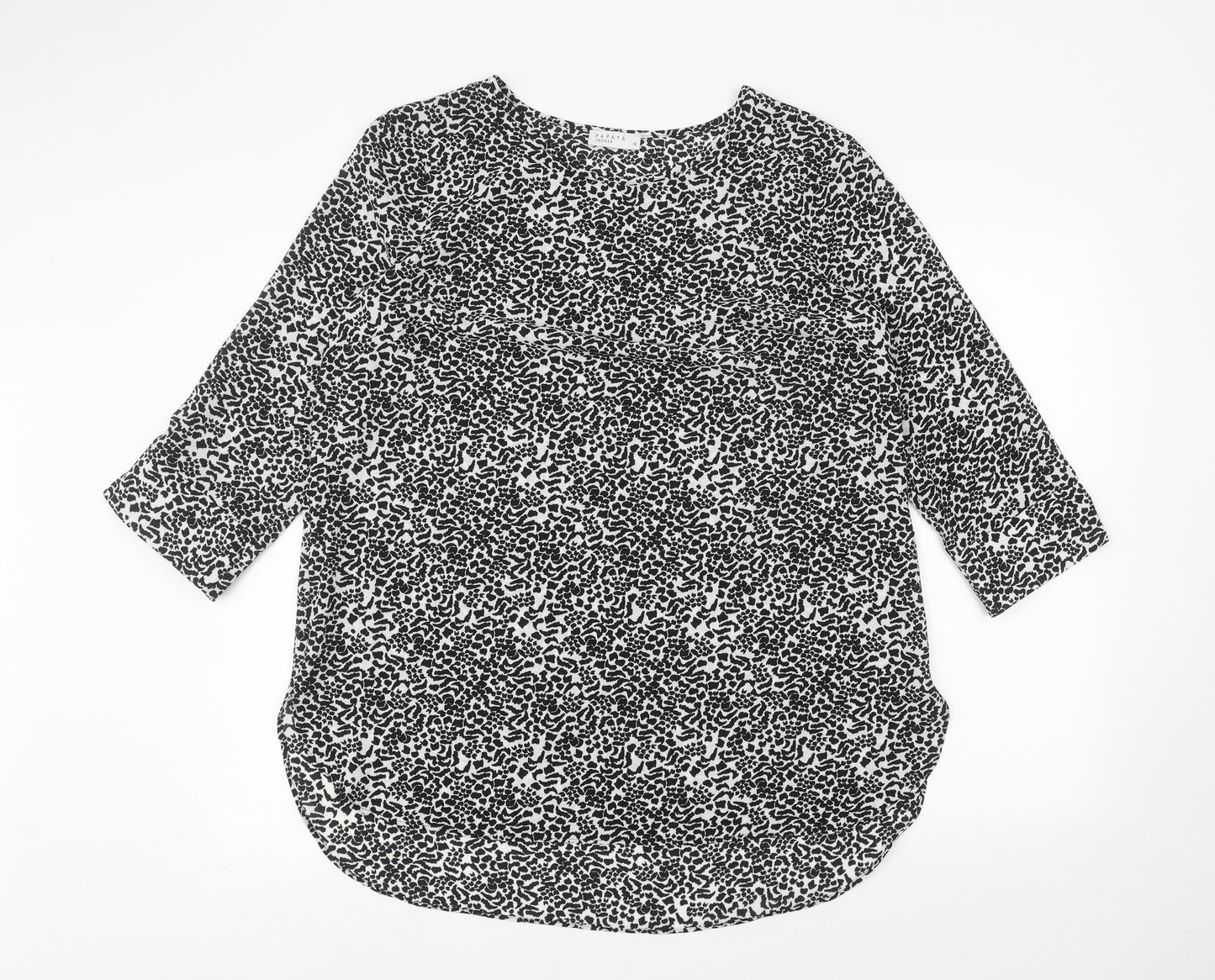 Papaya Womens White Animal Print  Pullover Jumper Size 16