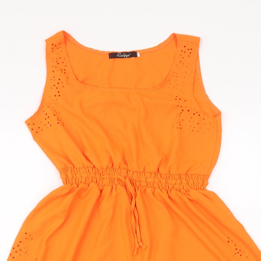 Ruiyige Womens Orange   A-Line  Size L