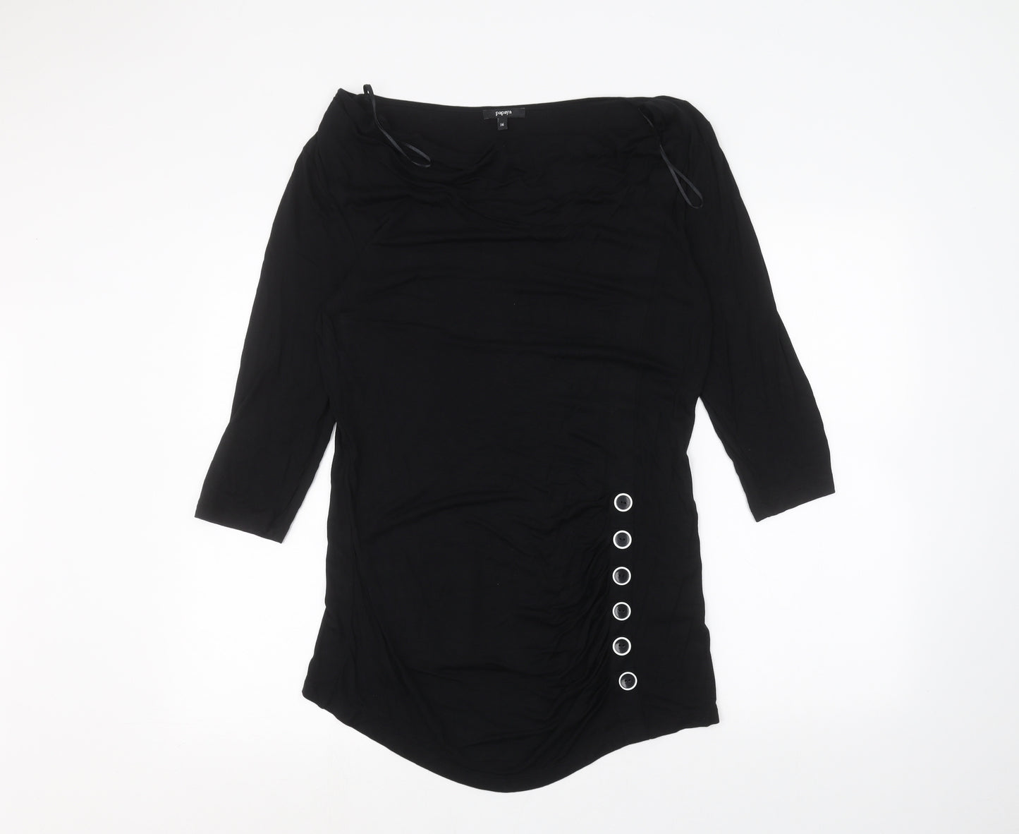 Papaya Womens Black   Basic T-Shirt Size 16