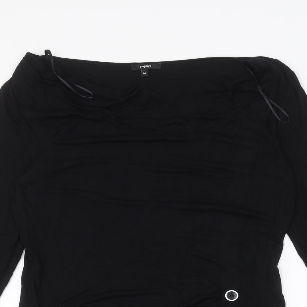 Papaya Womens Black   Basic T-Shirt Size 16