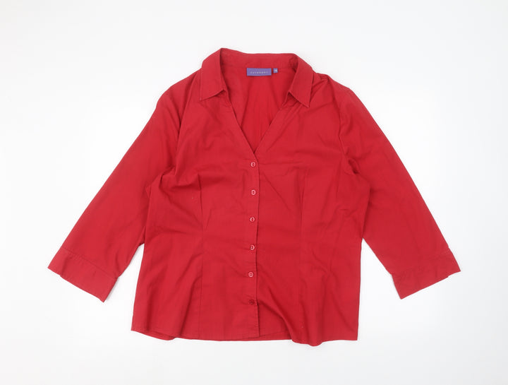 Autonomy Womens Red Basic Button-Up Size 18