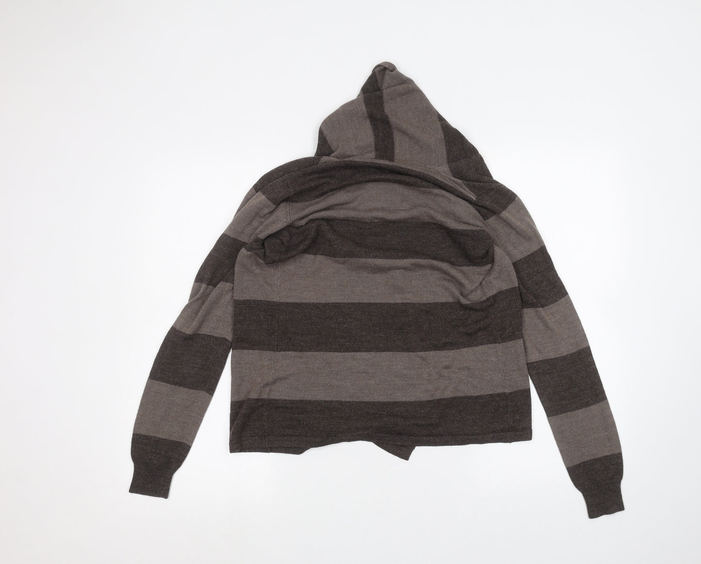 TU Womens Brown Striped  Cardigan Jumper Size 8