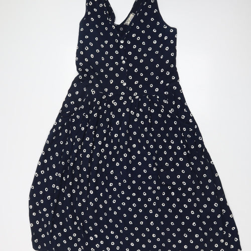 April Cornell Womens Blue Polka Dot  Fit & Flare  Size S