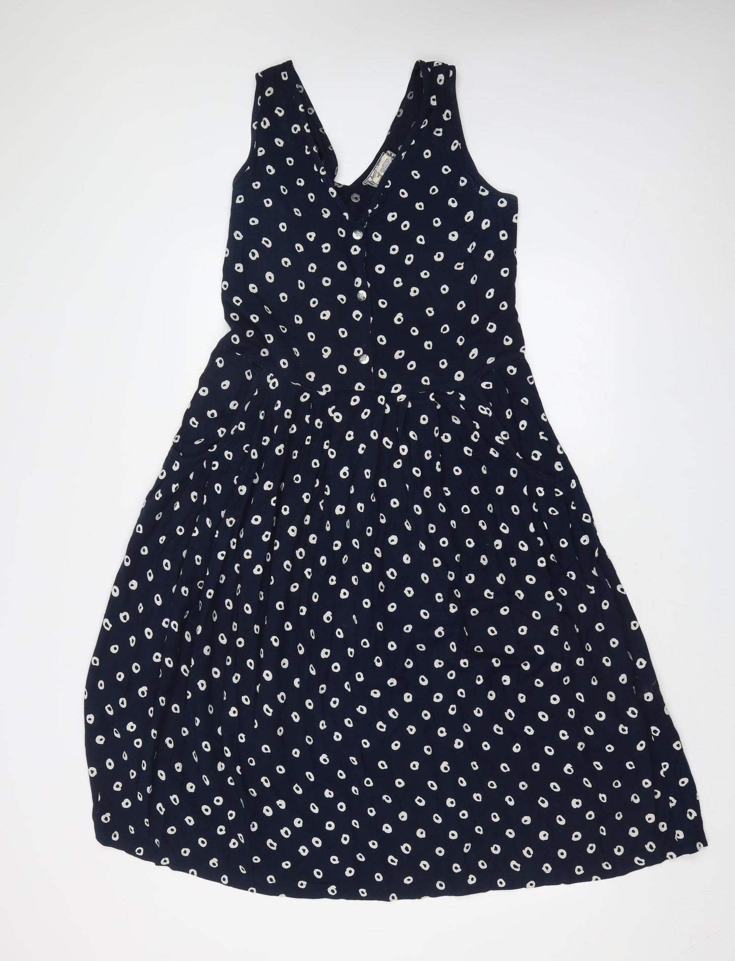 April Cornell Womens Blue Polka Dot  Fit & Flare  Size S