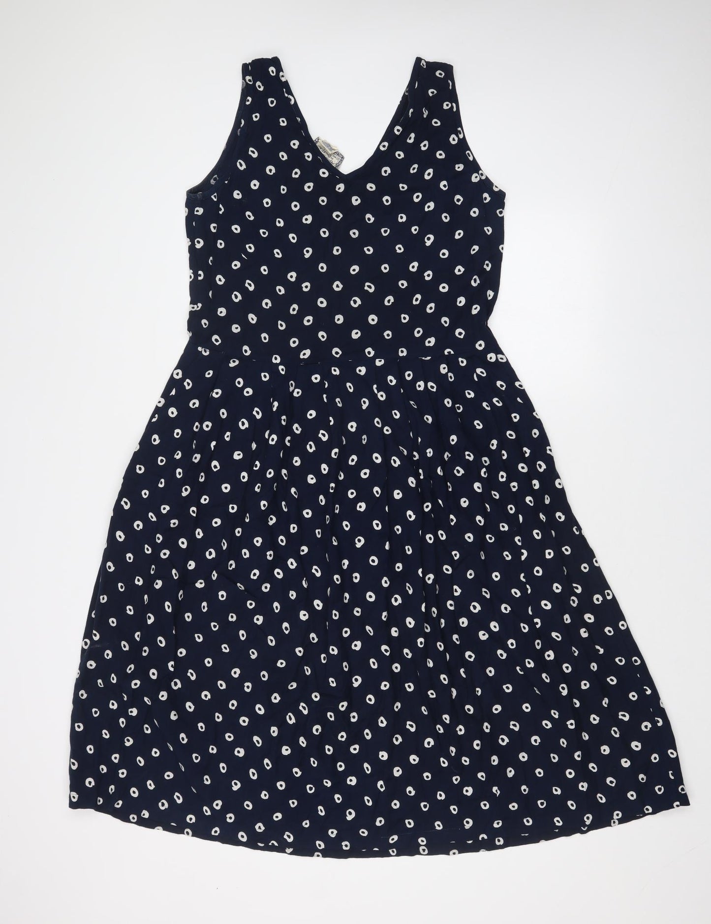 April Cornell Womens Blue Polka Dot  Fit & Flare  Size S
