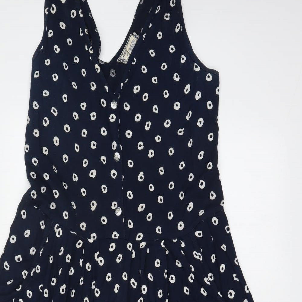 April Cornell Womens Blue Polka Dot  Fit & Flare  Size S