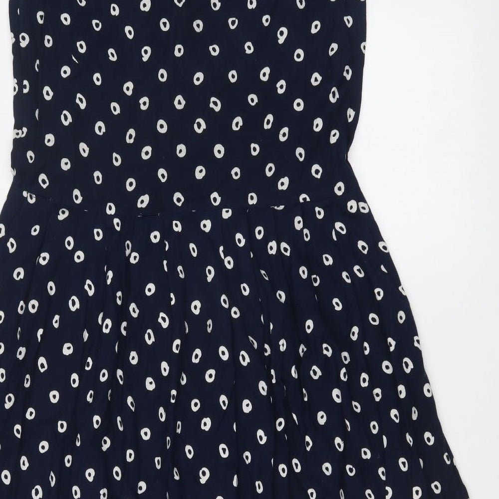 April Cornell Womens Blue Polka Dot  Fit & Flare  Size S