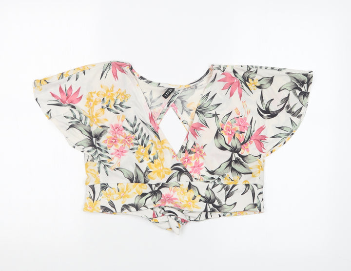 H&M Womens Multicoloured Floral  Basic T-Shirt Size S