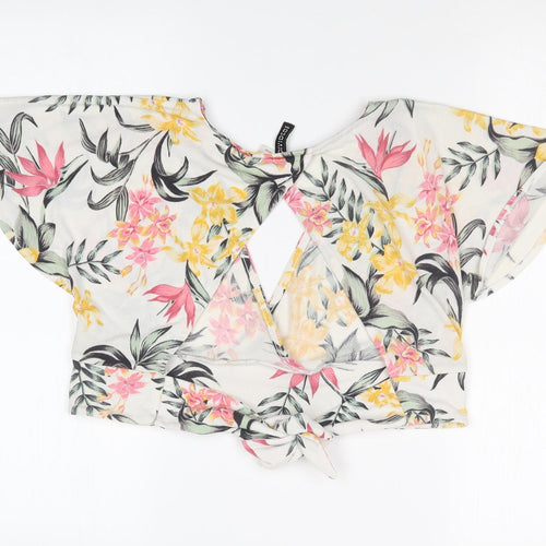 H&M Womens Multicoloured Floral  Basic T-Shirt Size S