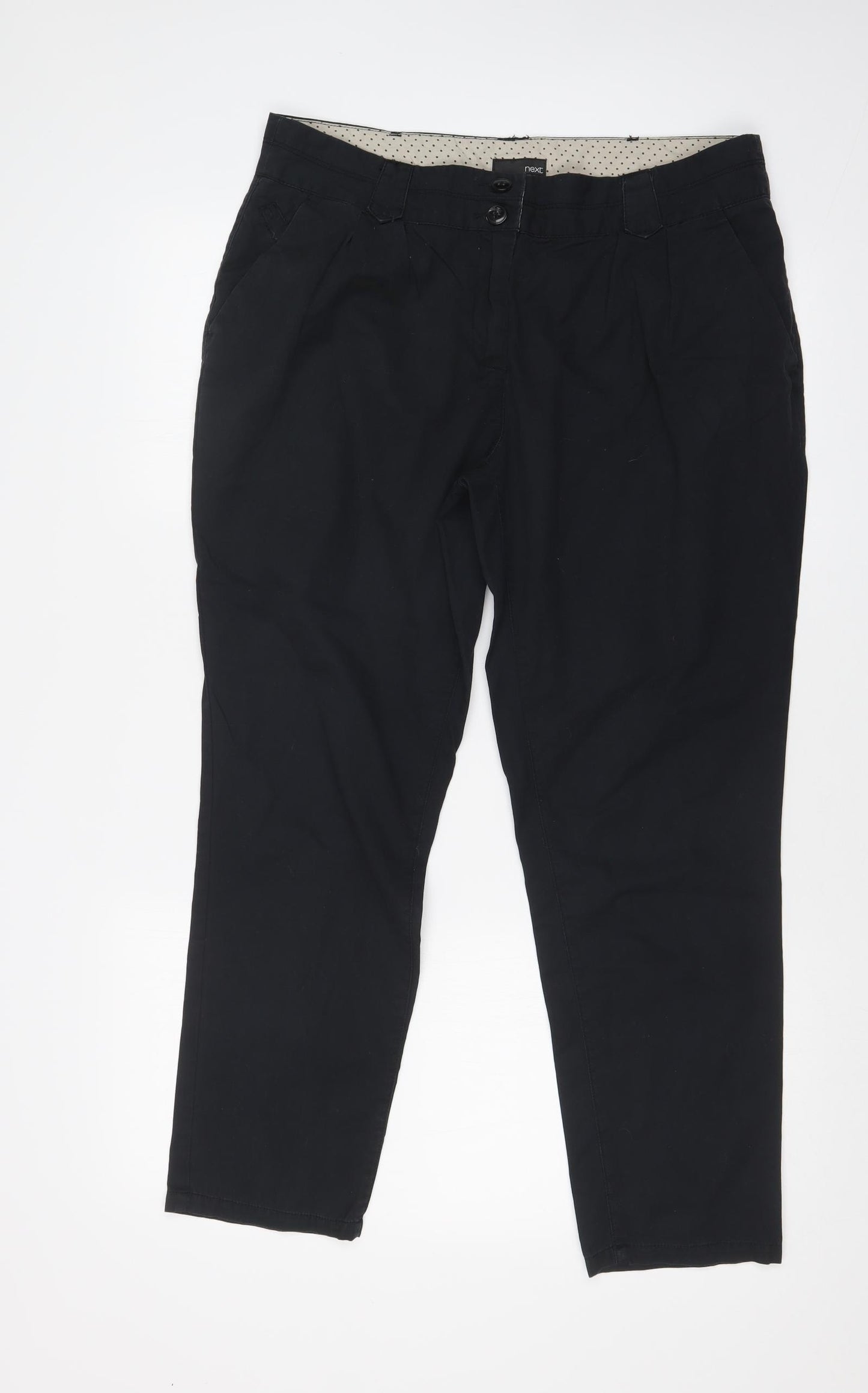 NEXT Womens Black   Chino Trousers Size 14 L26 in