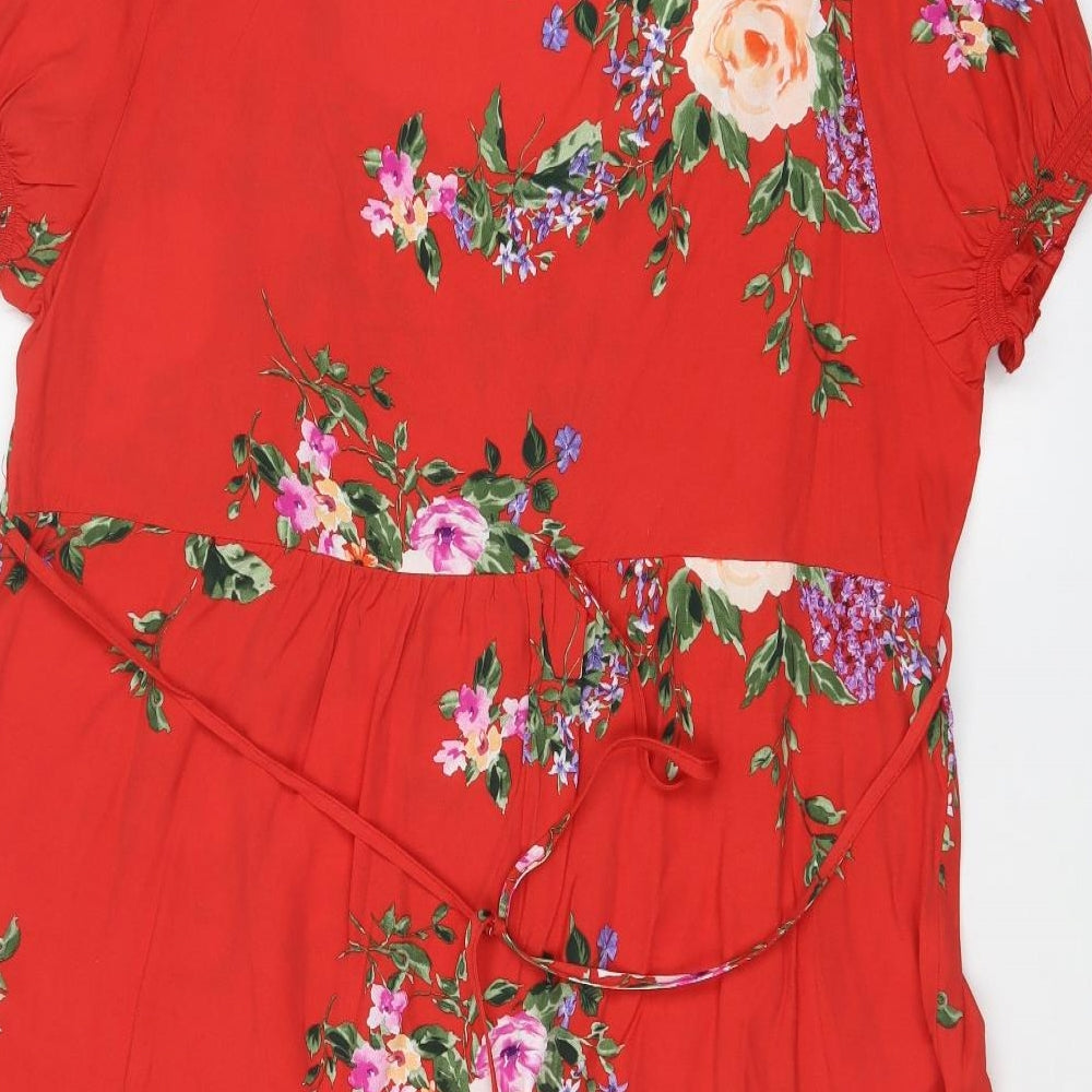 E Womens Red Floral  A-Line  Size 22