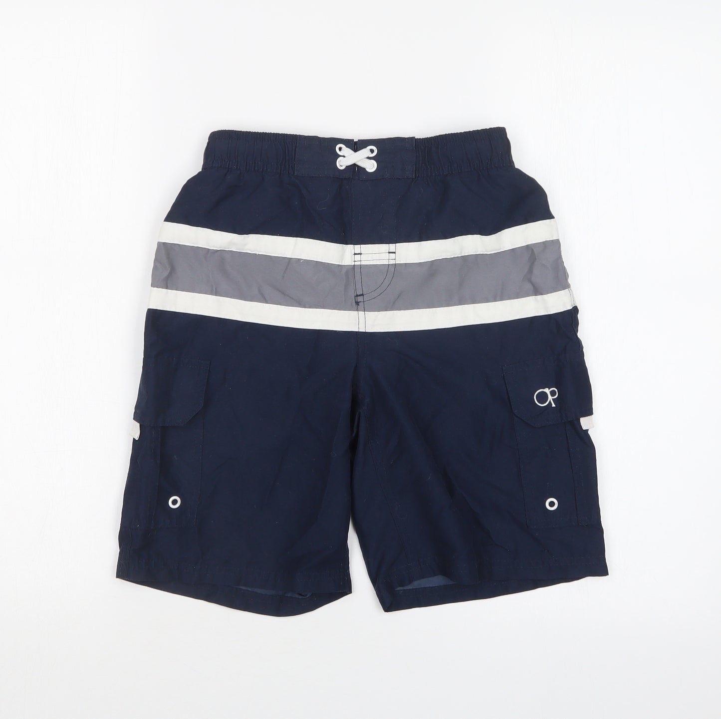 Op Mens Blue Striped  Bermuda Shorts Size M - SWIM SHORTS