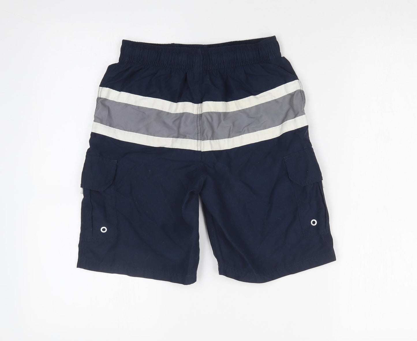 Op Mens Blue Striped  Bermuda Shorts Size M - SWIM SHORTS