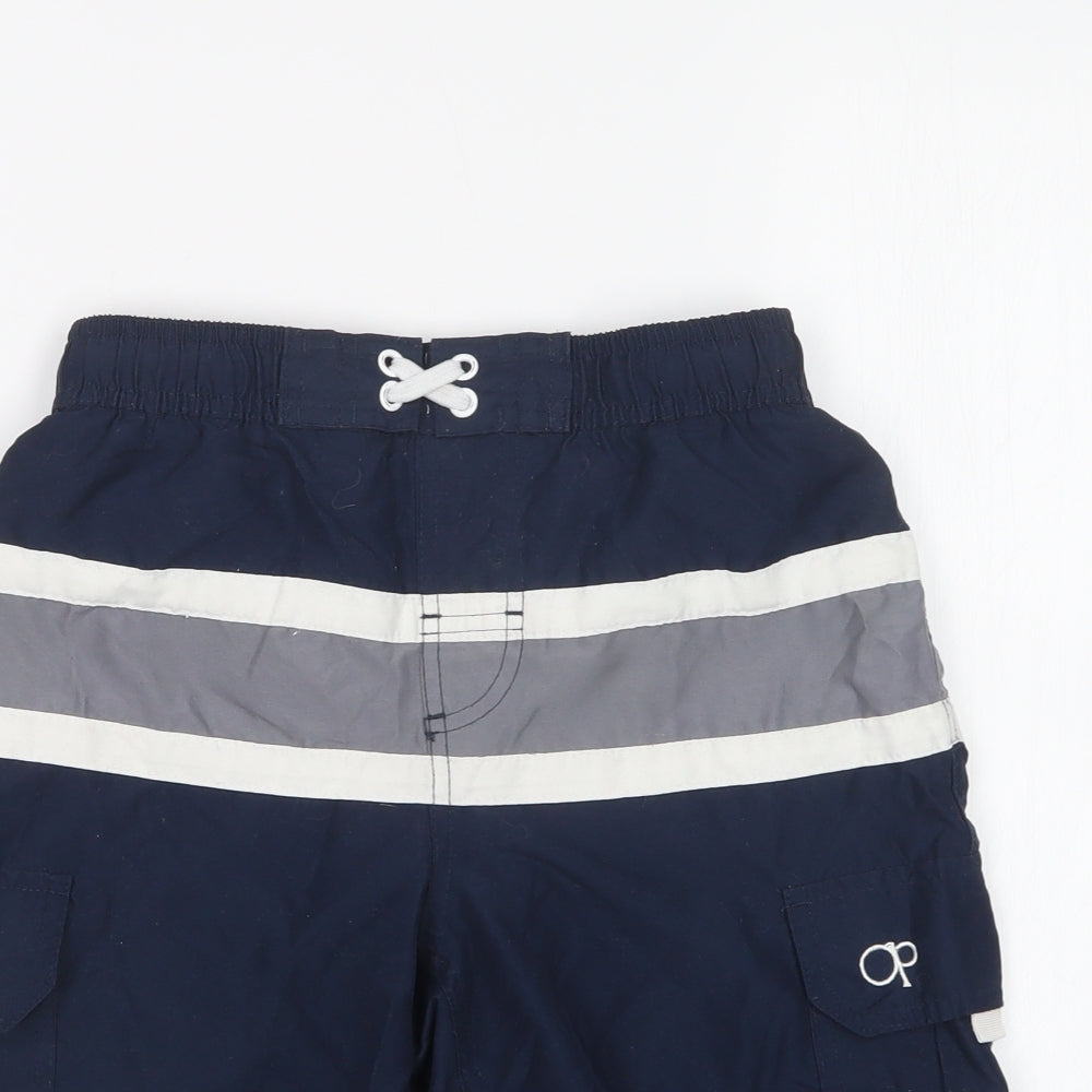 Op Mens Blue Striped  Bermuda Shorts Size M - SWIM SHORTS