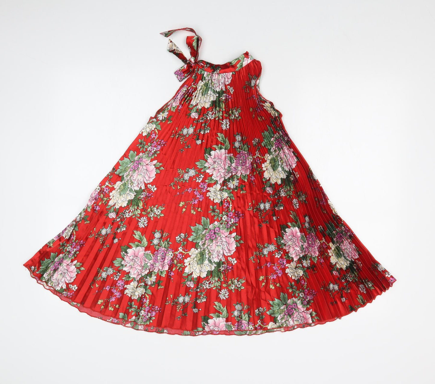 TANG YUAN Girls Red Floral  A-Line