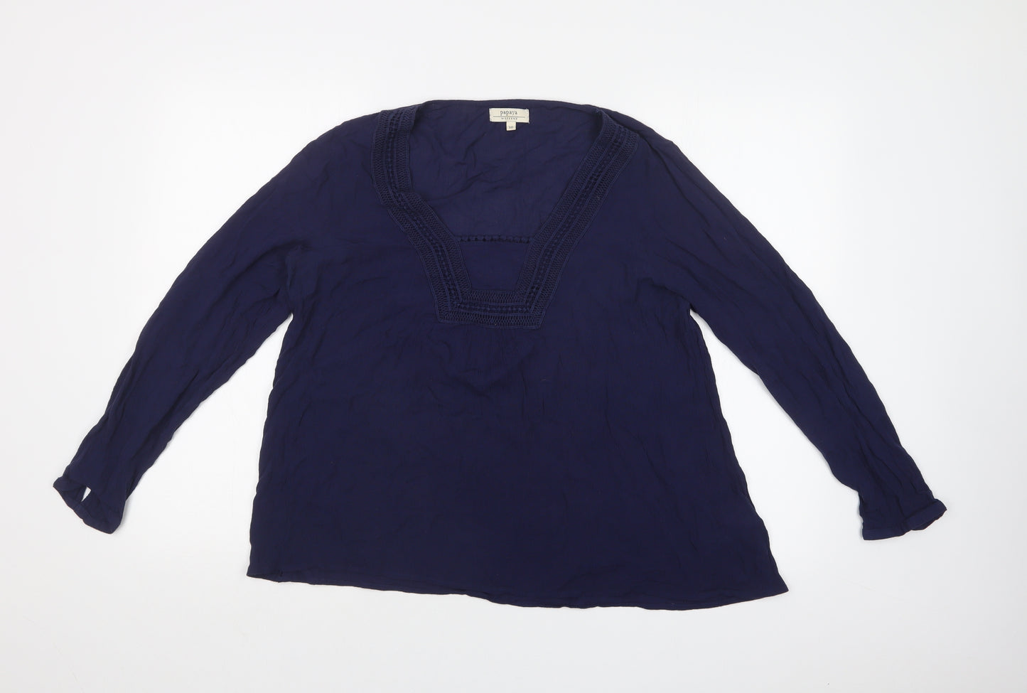 Papaya Womens Blue   Basic T-Shirt Size 10
