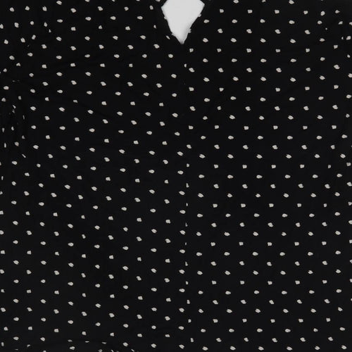 George Womens Black Polka Dot  Basic T-Shirt Size 14