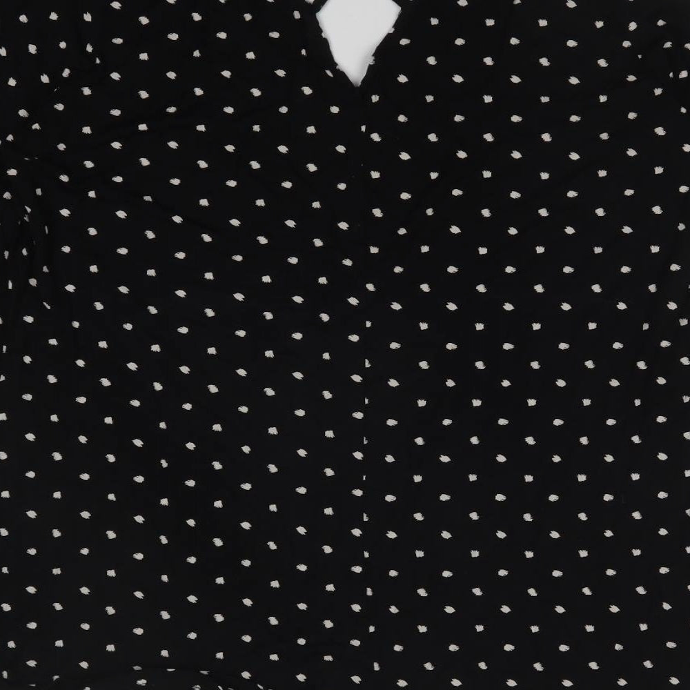 George Womens Black Polka Dot  Basic T-Shirt Size 14
