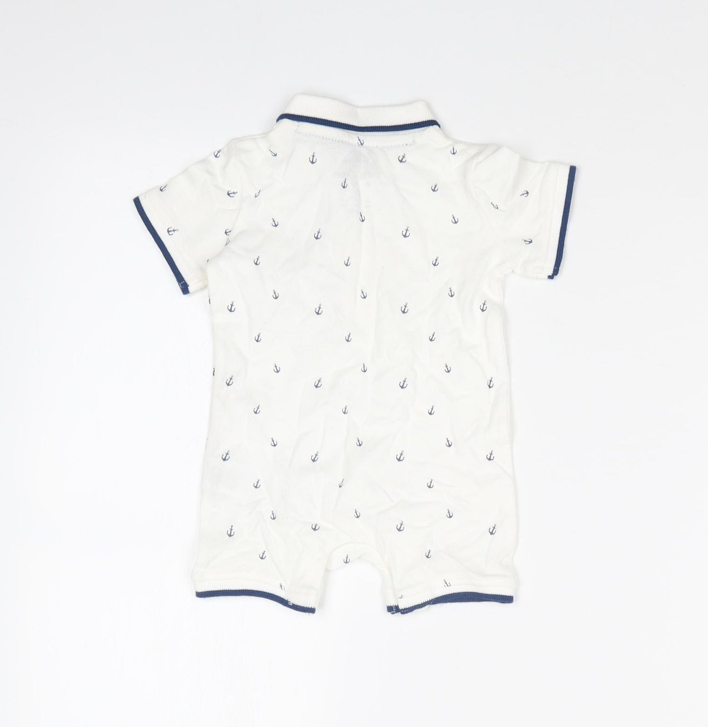 F&F Boys White   Romper One-Piece Size 3-6 Months