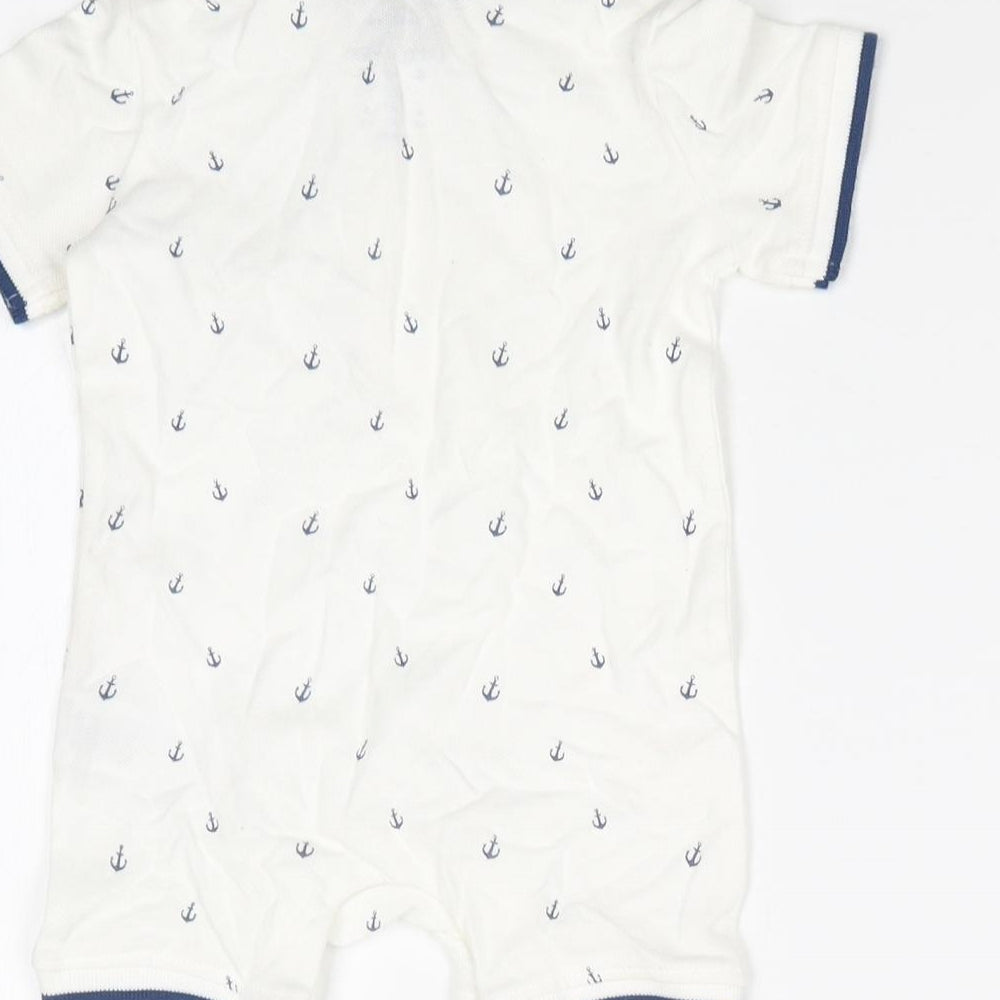 F&F Boys White   Romper One-Piece Size 3-6 Months