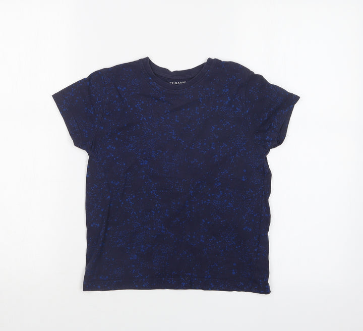 Primark Boys Blue Spotted Basic T-Shirt Size 7-8 Years