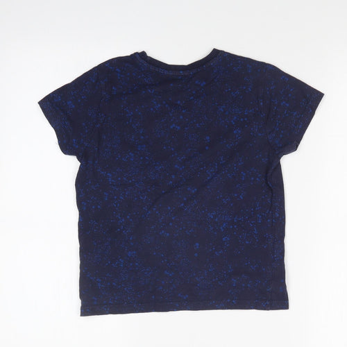 Primark Boys Blue Spotted  Basic T-Shirt Size 7-8 Years