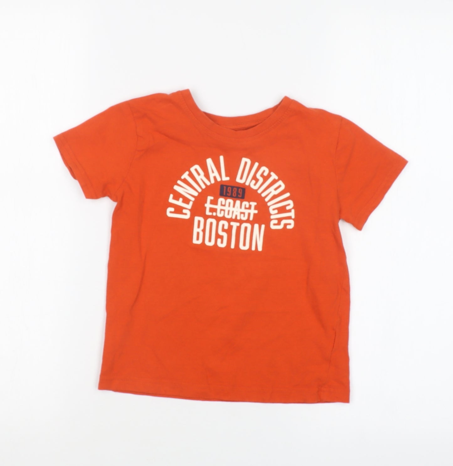 Primark Boys Orange   Basic T-Shirt Size 5-6 Years