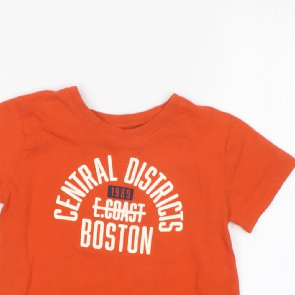 Primark Boys Orange   Basic T-Shirt Size 5-6 Years