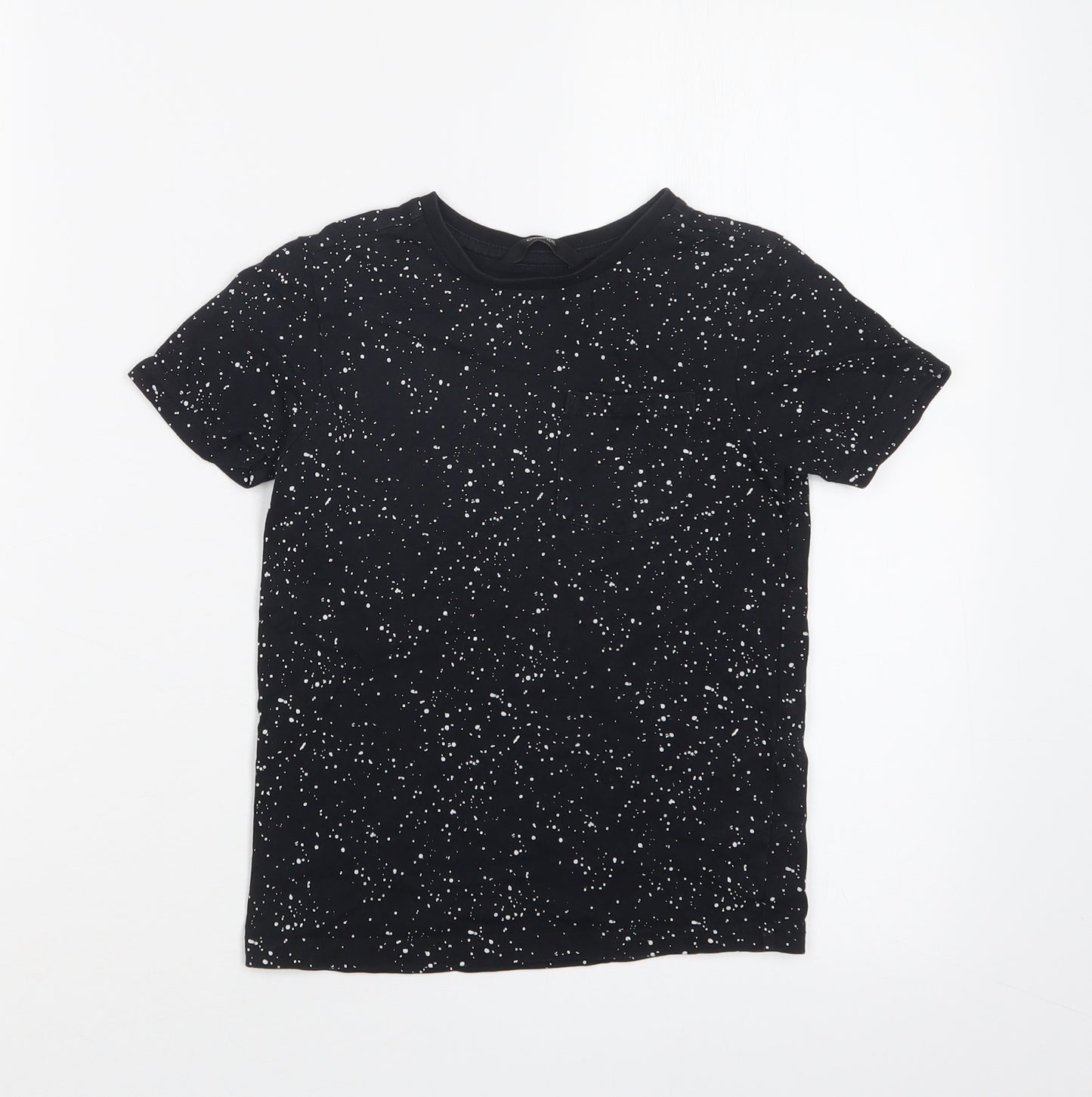 George Boys Black Spotted  Basic T-Shirt Size 5-6 Years