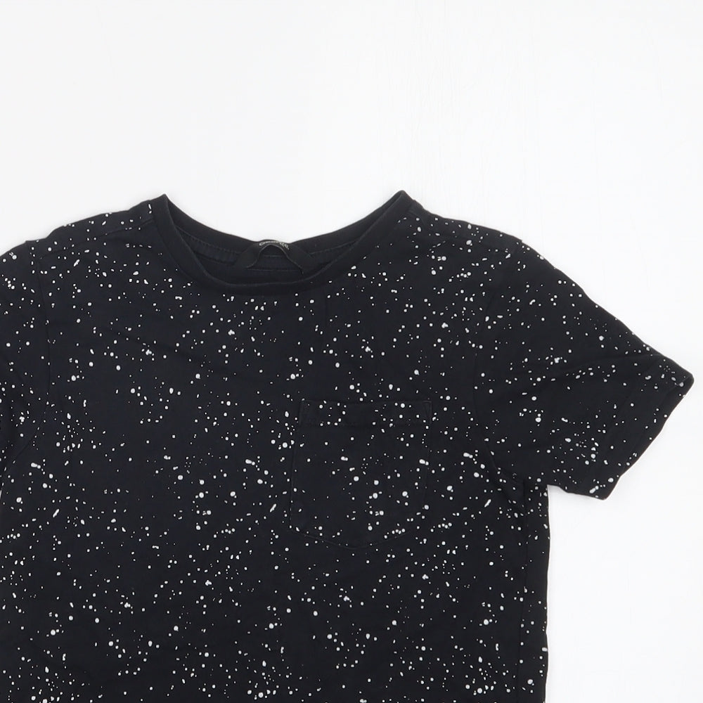George Boys Black Spotted  Basic T-Shirt Size 5-6 Years