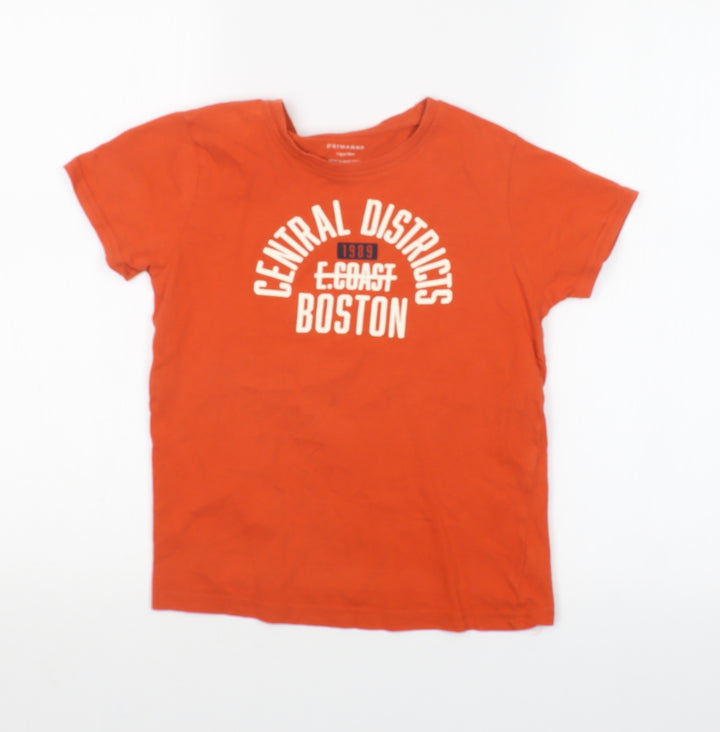 Primark Boys Orange Basic T-Shirt Size 7-8 Years