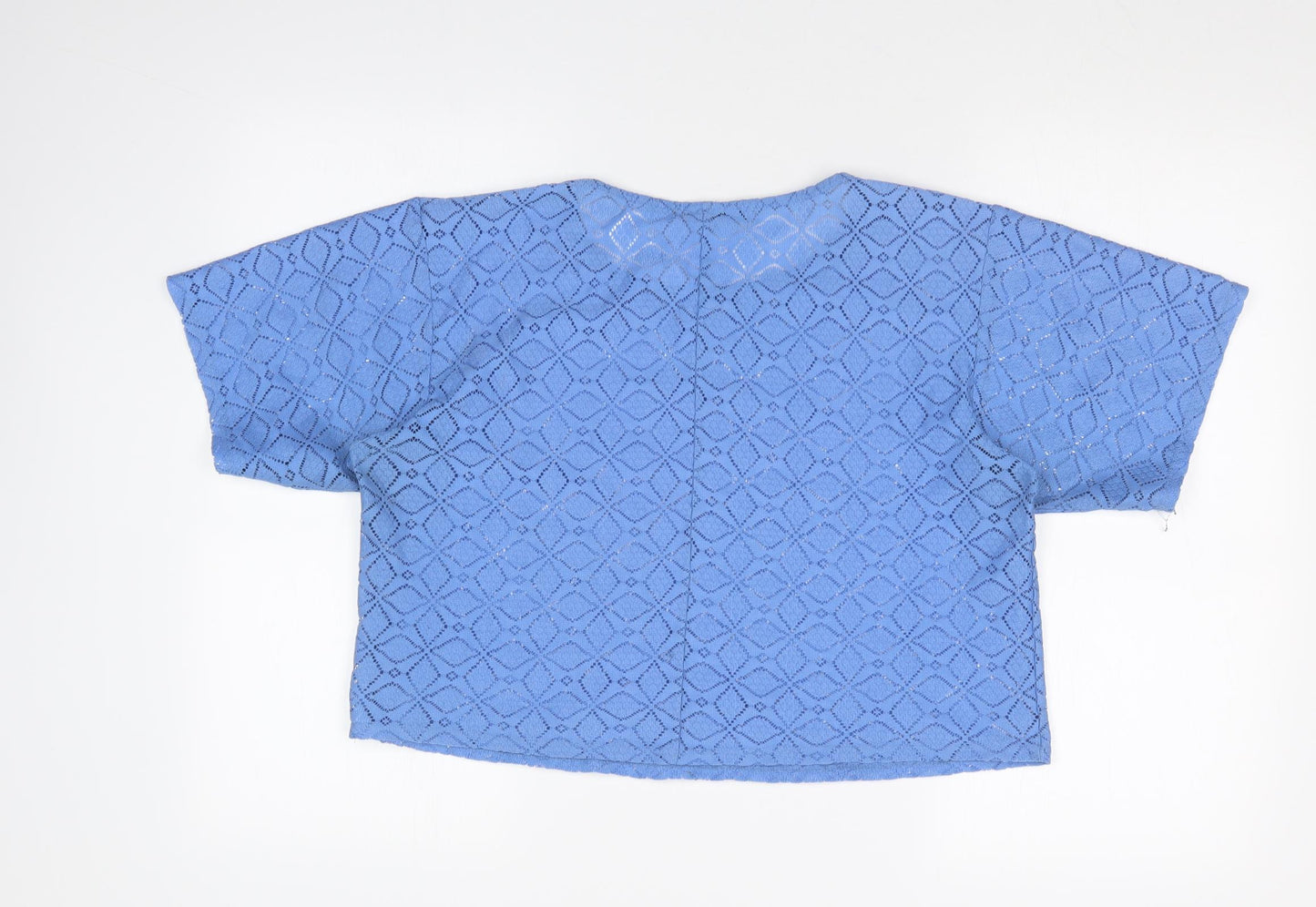 Atmosphere Womens Blue Argyle/Diamond  Cropped T-Shirt Size 12
