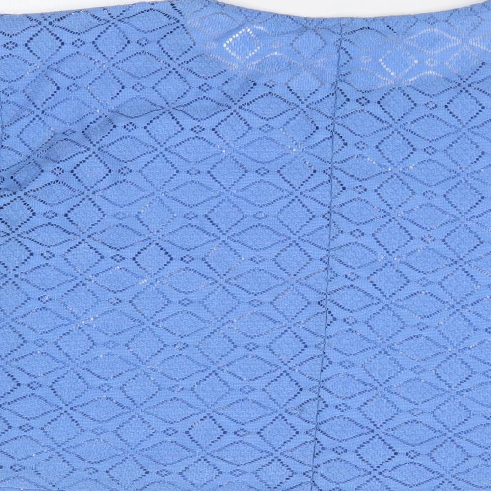 Atmosphere Womens Blue Argyle/Diamond  Cropped T-Shirt Size 12