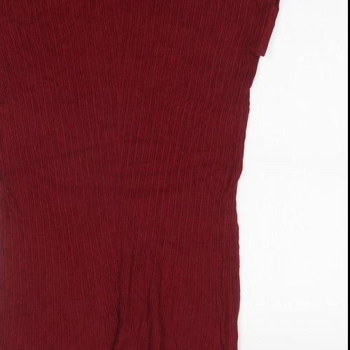 Select Womens Red Striped  Basic T-Shirt Size 14