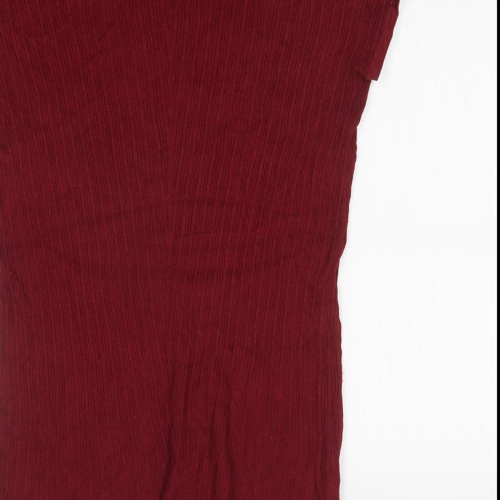 Select Womens Red Striped  Basic T-Shirt Size 14