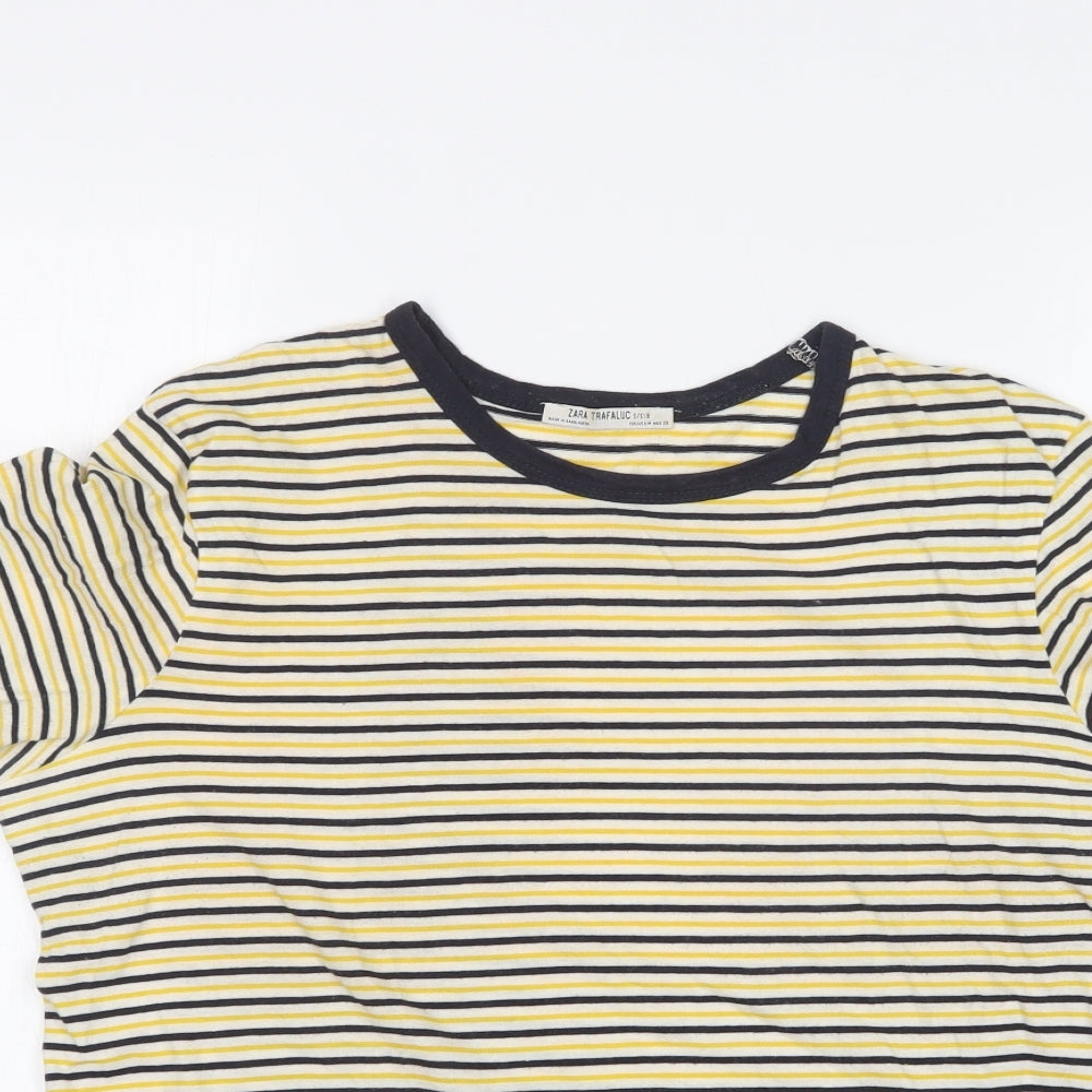 Zara Womens Multicoloured Striped  Basic T-Shirt Size M