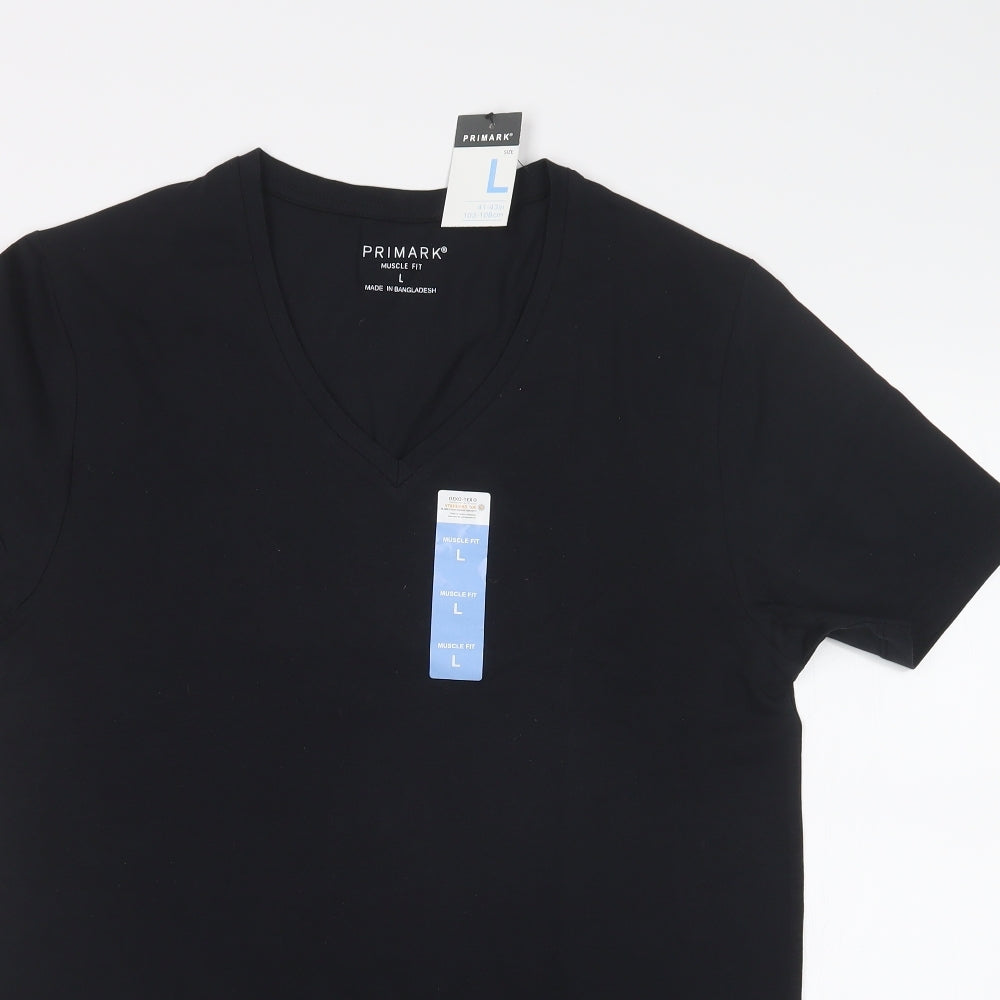 Primark Mens Black    T-Shirt Size L