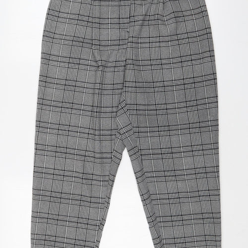 H&M Womens Multicoloured Check  Dress Pants Trousers Size 10 L24 in