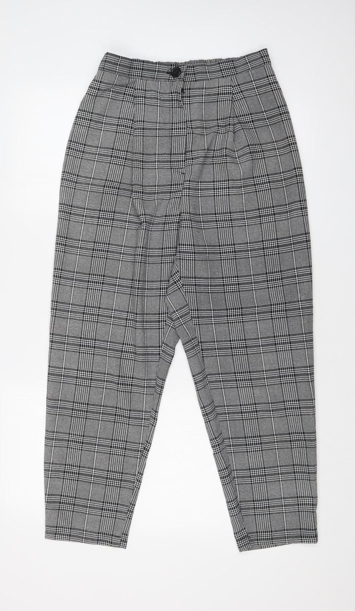 H&M Womens Multicoloured Check  Dress Pants Trousers Size 10 L24 in